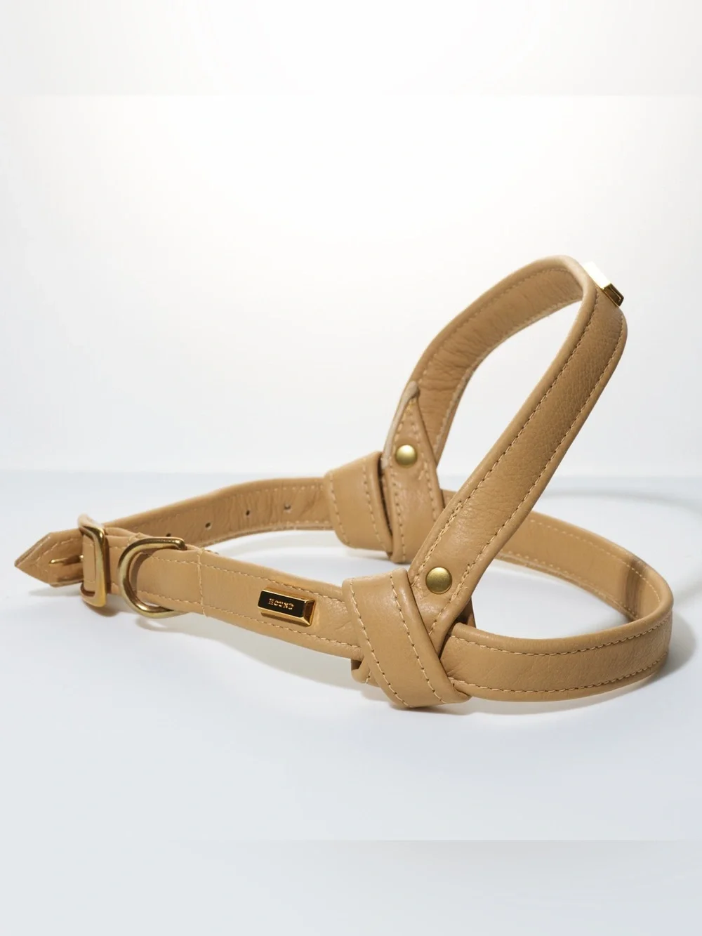 Dog Harness Hound Collection Belted Leather Harness Genuine Nude Leather